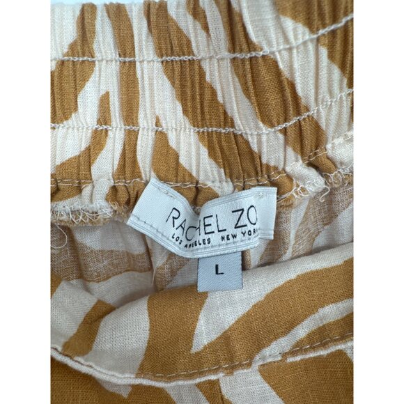 Rachel Zoe Zebra Print Linen Blend Wide-Leg Pants cropped size large - Picture 3 of 6